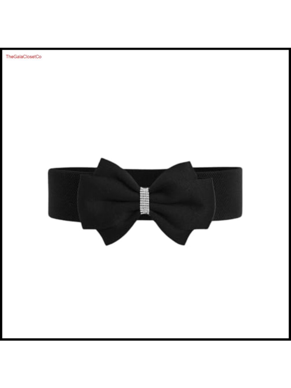 Rhinestone Bow Elastic Wide Belt Stretchy Waist Buckle Dress Belt